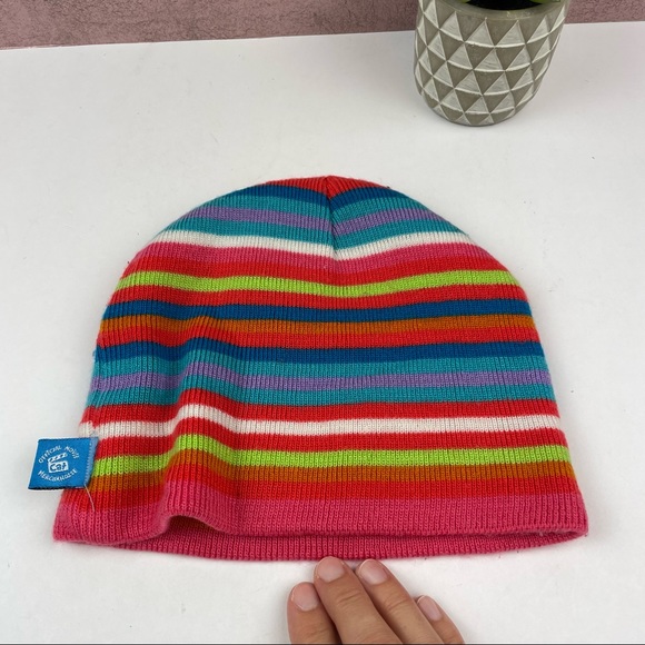 The Cat In The Hat Colorful Orange Red Stripe Hat Beanie Girl 7-14 - Picture 5 of 9